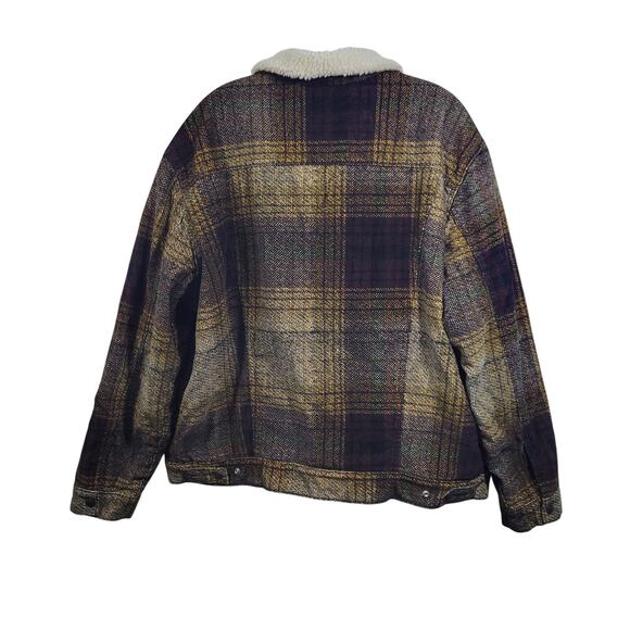 Levi's  Brown Plaid Corduroy Sherpa Lining Men's Trucker Jacket Size XL 11326-2 - Picture 6 of 8
